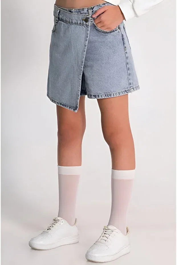 Детские шорты для девочек джинсовые Young Dmb Boys & Girls, Blue — фото 2