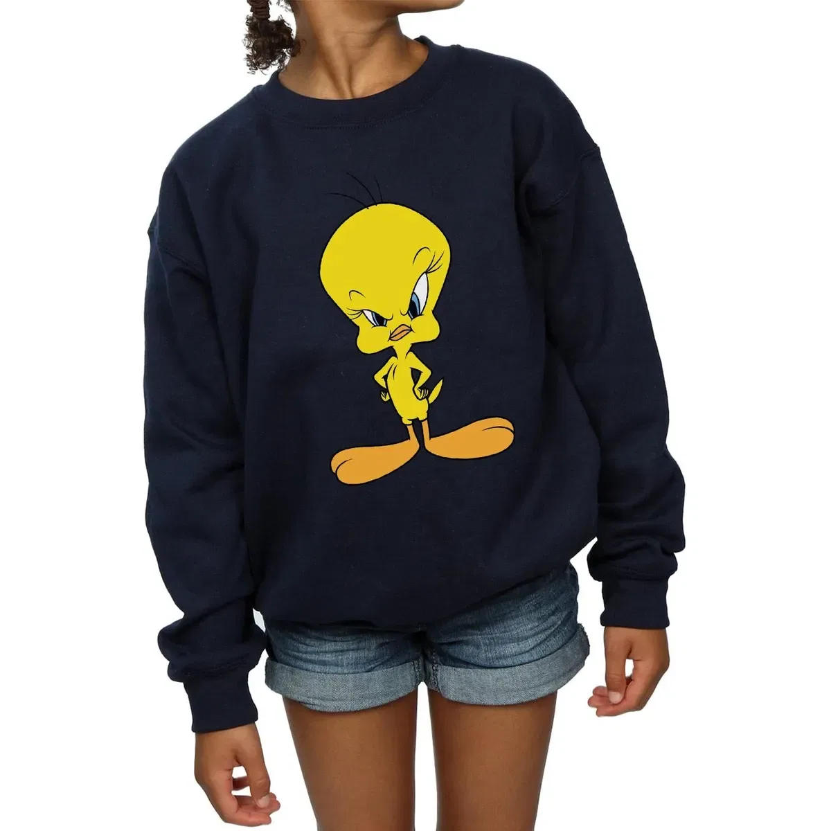 Детский свитшот с принтом Tweety Angry Looney Tunes, Navy — фото 3