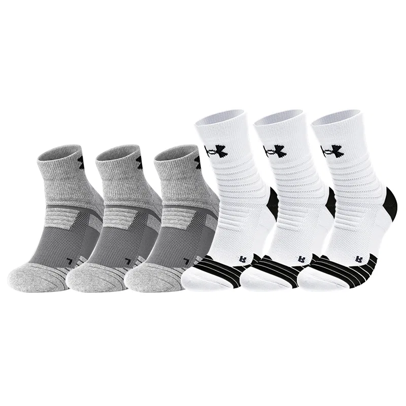 Детские носки с длинным голенищем, комплект из 6 пар, Under Armour, Black/White *3+Gray Short Socks *3