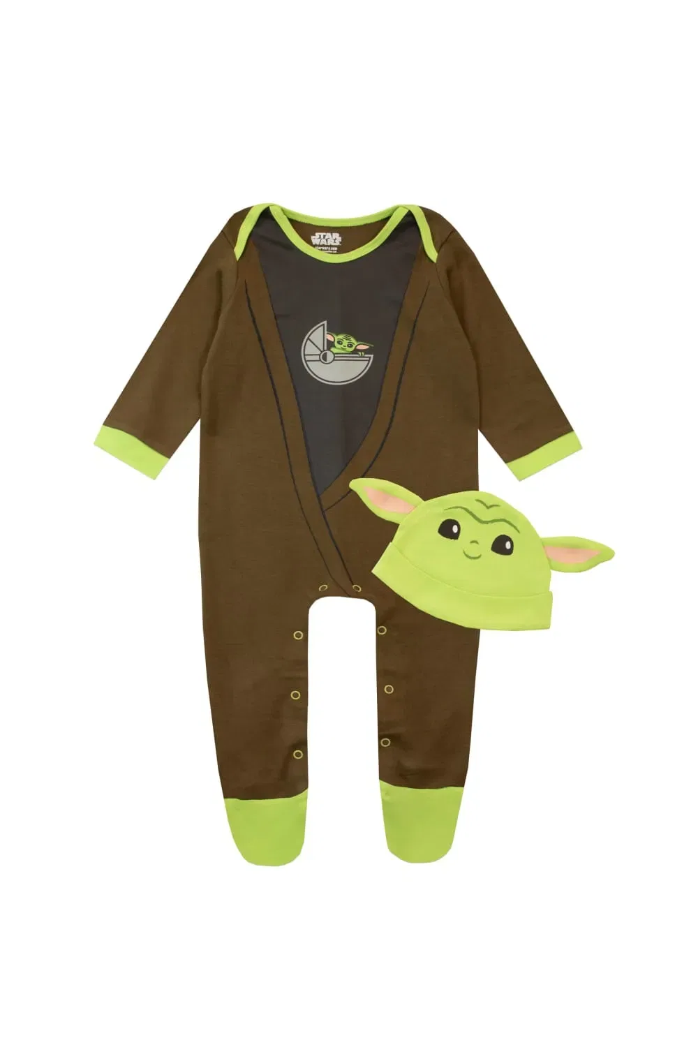 Детский слип с шапочкой Baby Yoda Star Wars, коричневый
