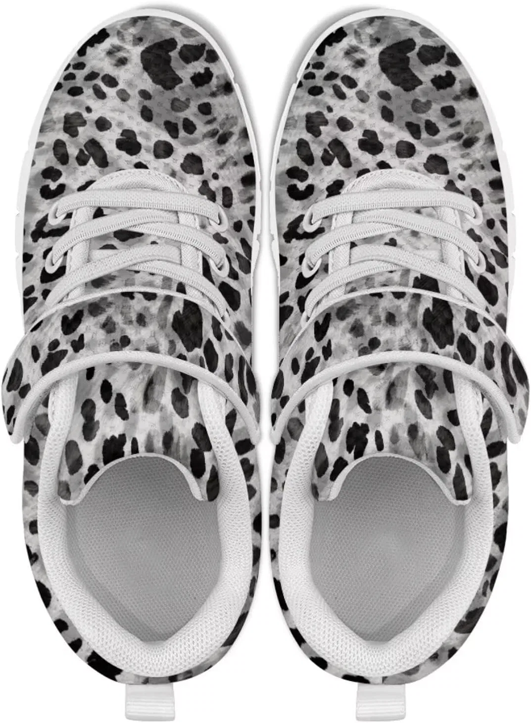 Детские кроссовки с принтом коровы Howilath, Silver Cheetah Print — фото 4