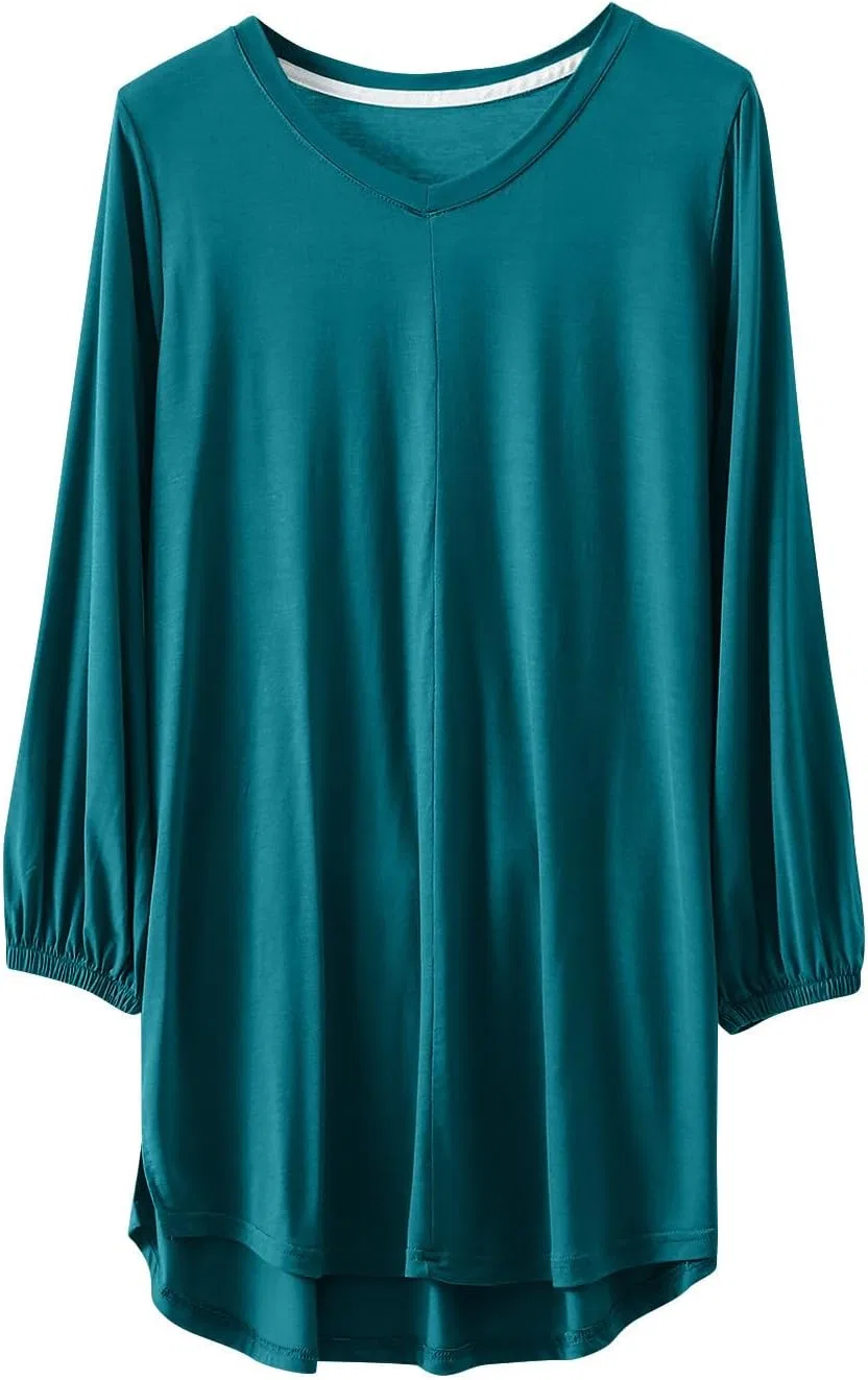 Женская футболка с V-образным вырезом и рукавом 3/4 Modal, Green