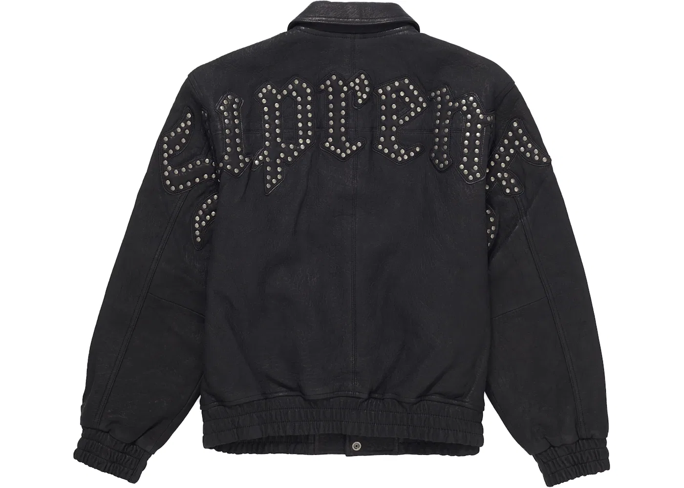 Мужская куртка-бомбер из тисненой кожи Supreme, Black