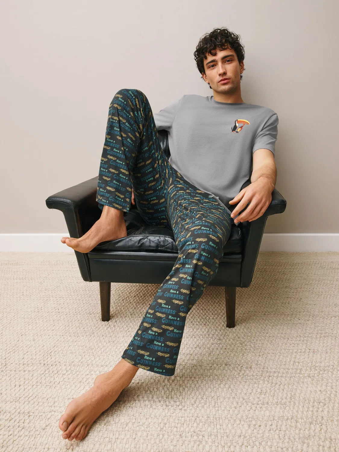 Пижама, короткий рукав, Guinness Next, серый — фото 2