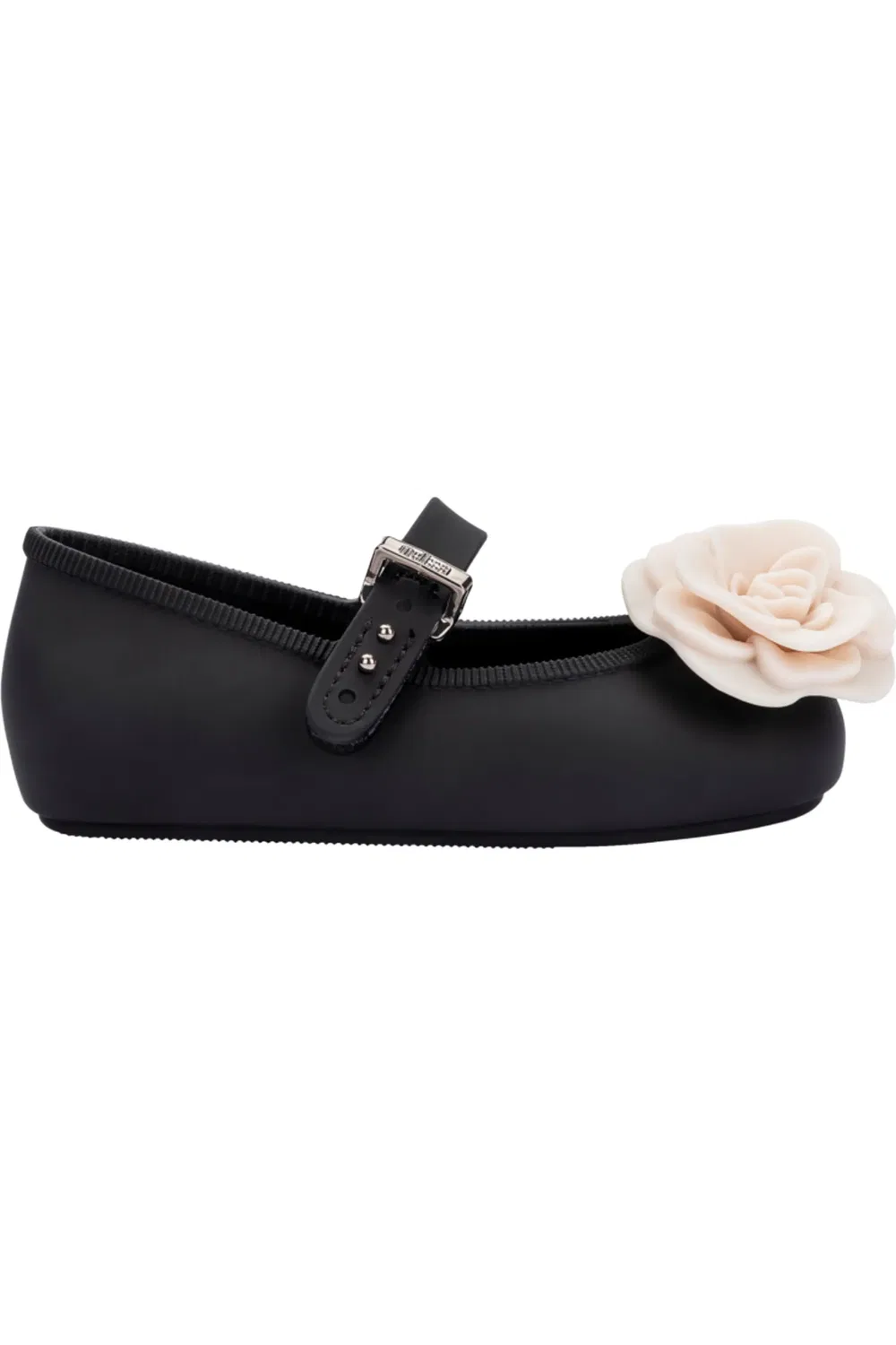 Детские балетки с цветочным аппликацией Soft Ballerina Mini Melissa, черный — фото 2