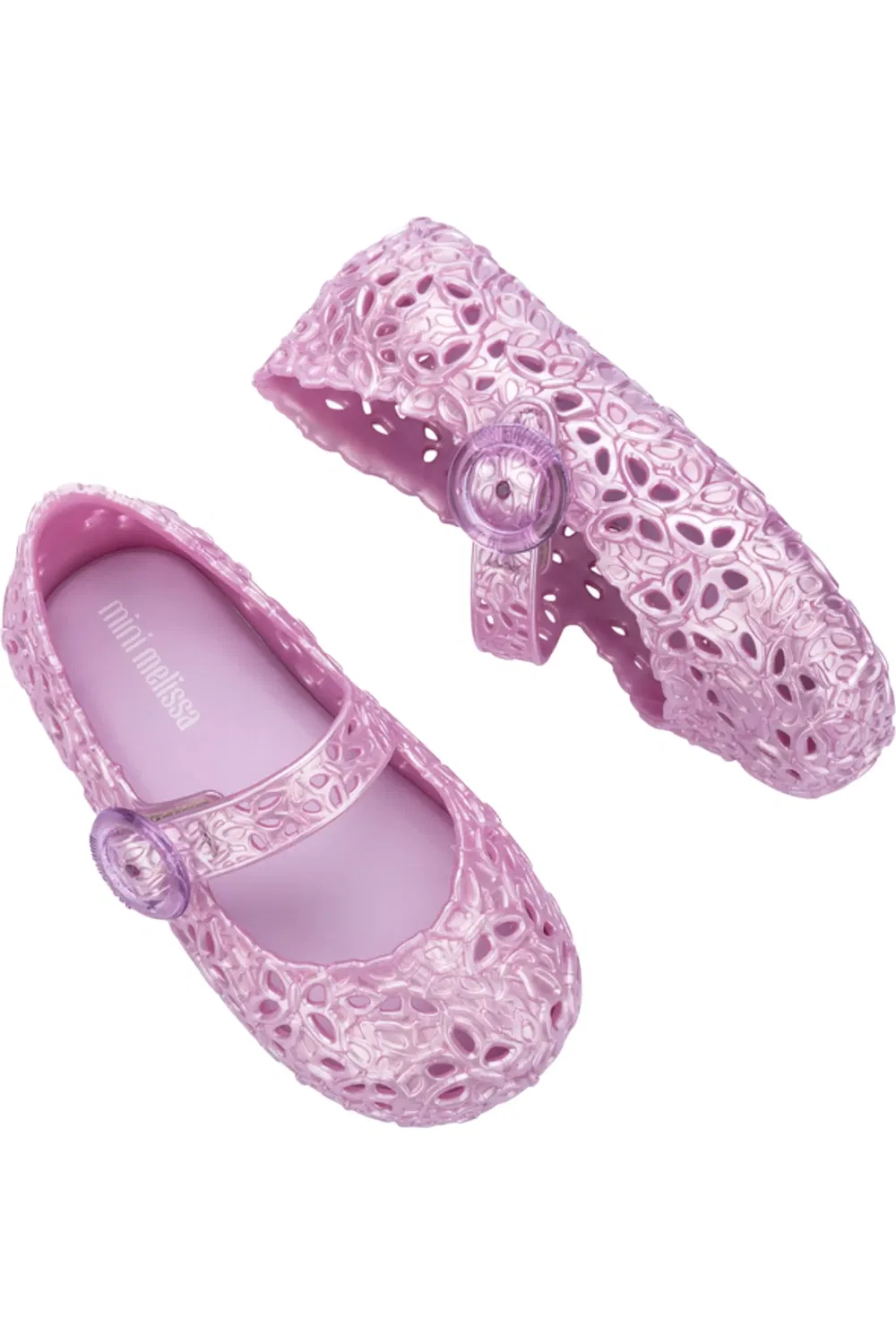 Туфли детские с перфорацией Mary Jane Mini Melissa, Pearly Pink — фото 4