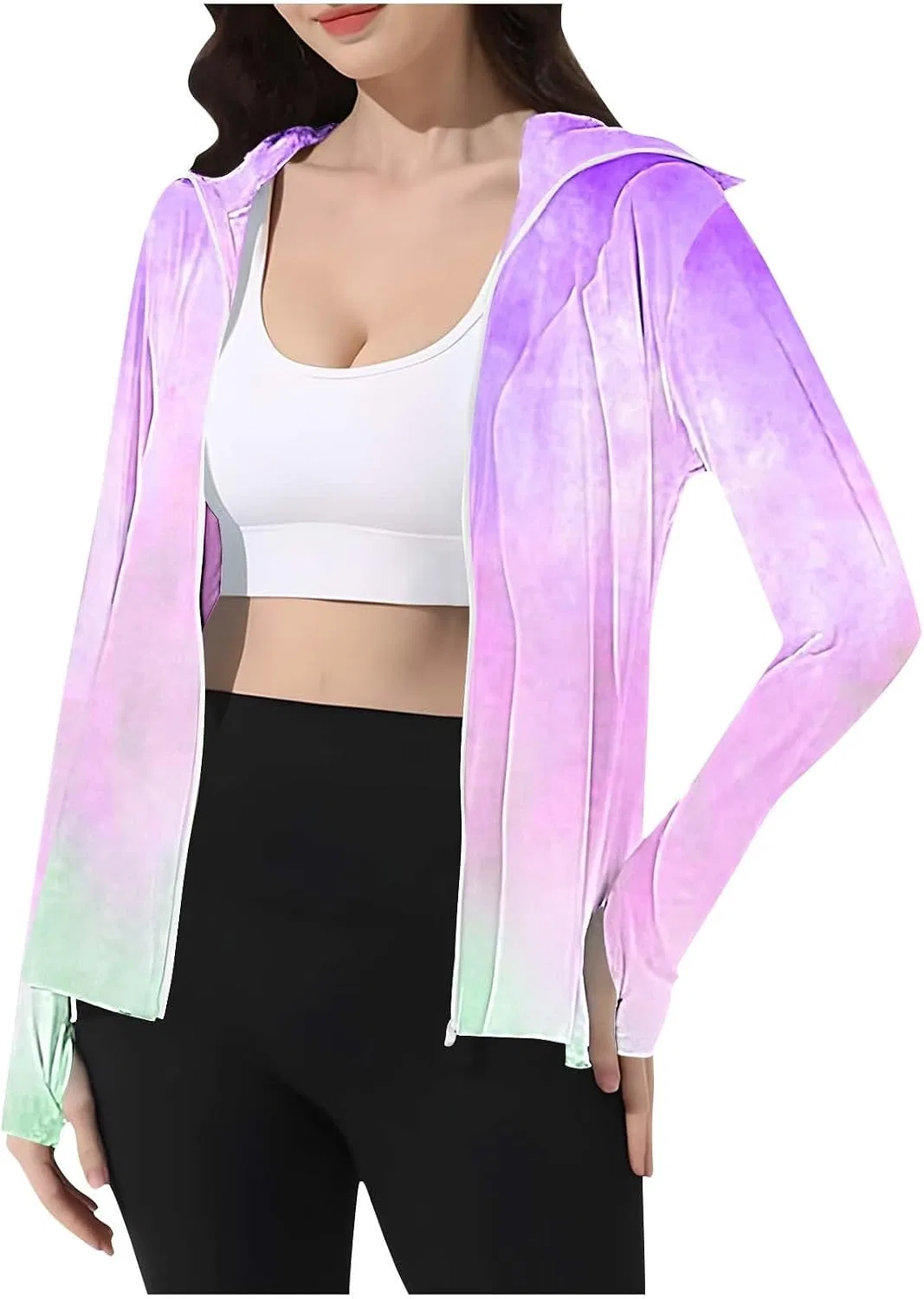 Женская футболка с длинным рукавом, с принтом, мультиколор — фото 3
