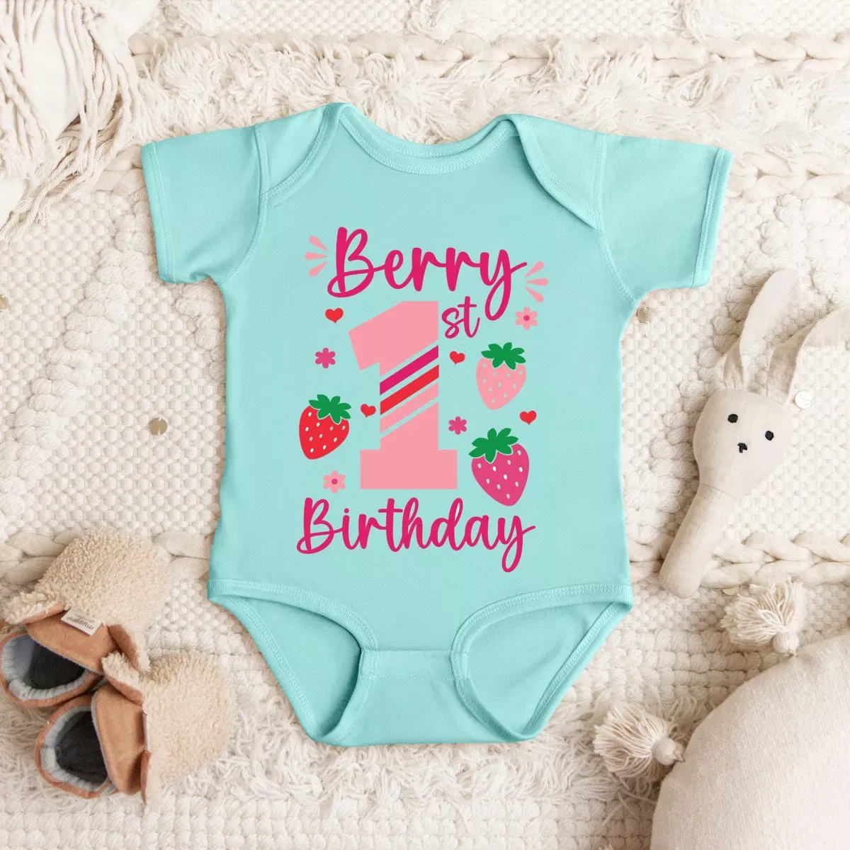 Детское боди с коротким рукавом Berry 1st Birthday The Juniper Shop, Chill — фото 3