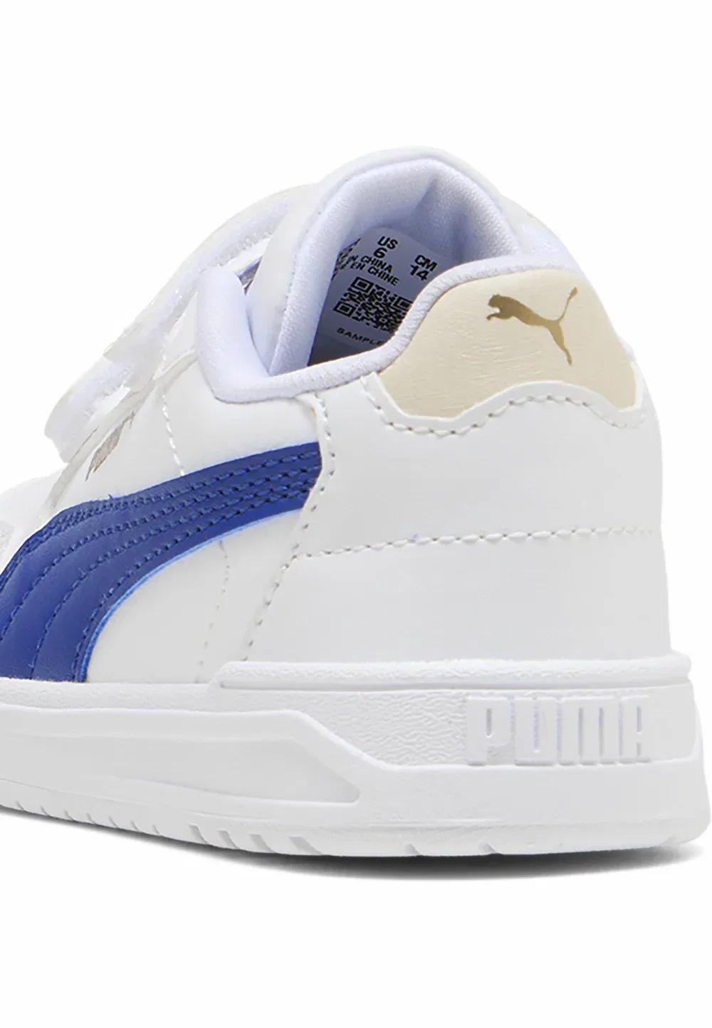 Кроссовки - детская обувь Puma, White-Clyde Royal- Gold — фото 4