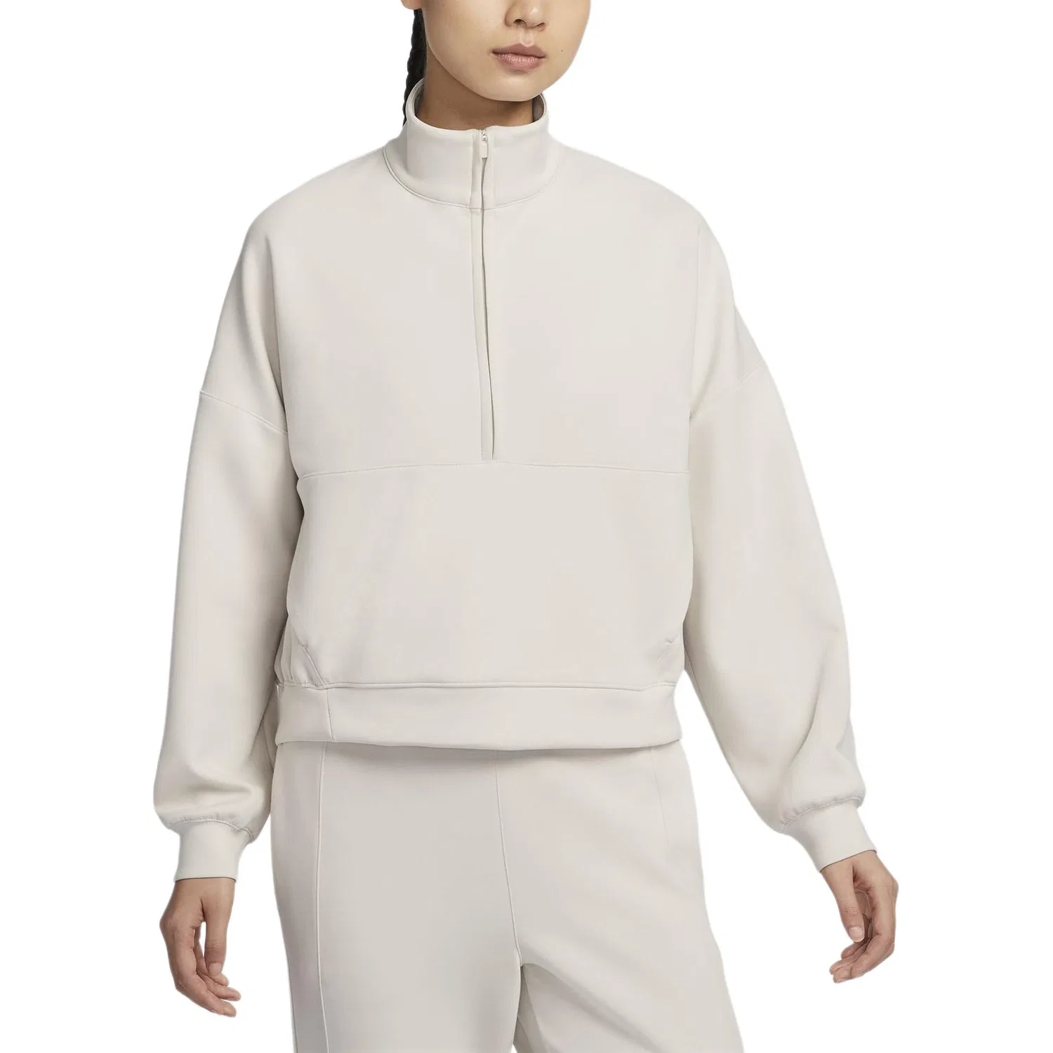 Женский свитшот оверсайз с длинным рукавом Nike Dri Fit Oversize 24.7 IMPOSSIBLYSOFT, Light Iron Ore Gray-104