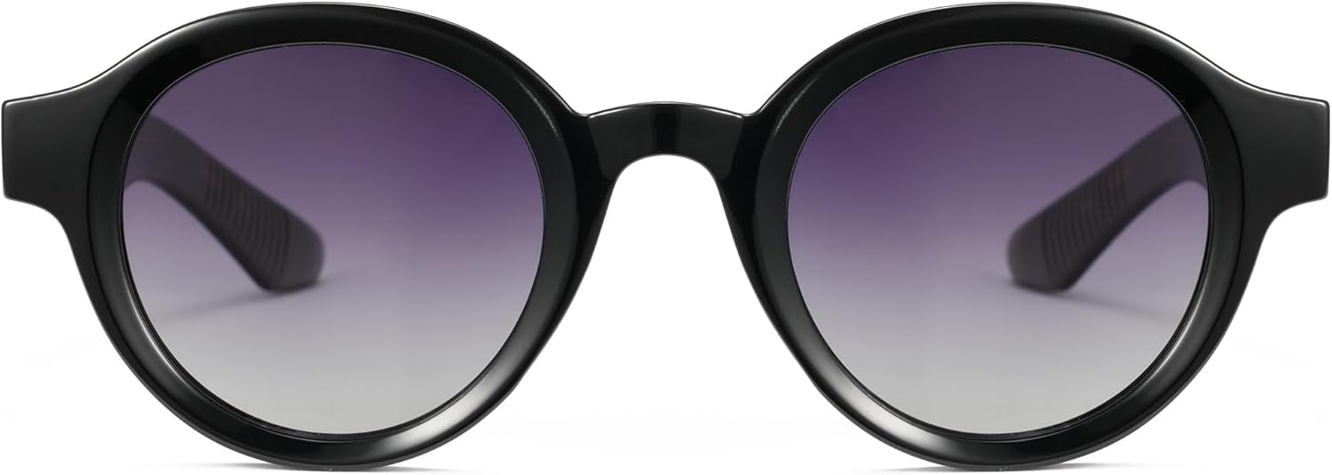 

Солнцезащитные очки Cyxus для женщин и мужчин, поляризованные, круглые, в стиле ретро, ​​стильные, с защитой от УФ-излучения, для пляжа и фестиваля, P1560, Frame:black+lens:gradient Purple