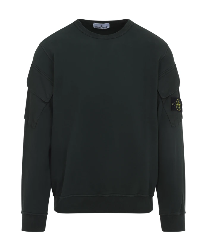 Синяя толстовка в стиле кэжуал, осень-зима 2025. Stone Island, зеленый