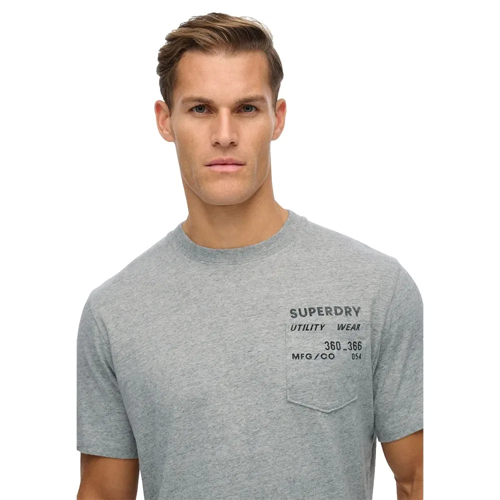 Футболка Superdry Utility Loose Fit с коротким рукавом, серый — фото 4