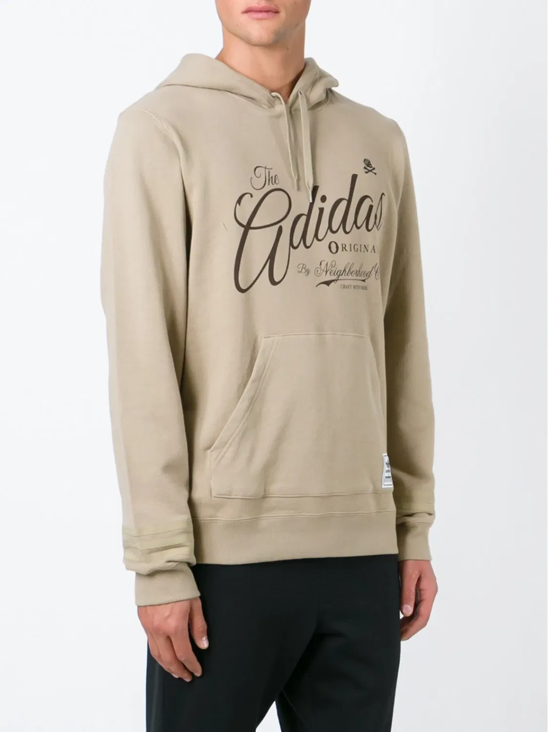 Худи с логотипом из коллаборации с Neighborhood Adidas, нейтральные цвета — фото 3