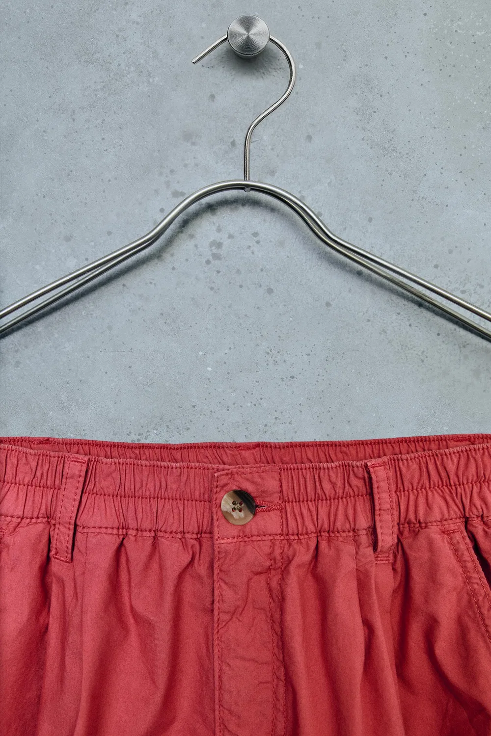STORIESZ - Поплиновые бермудские шорты с вытачками ZARA, Coral Red — фото 3