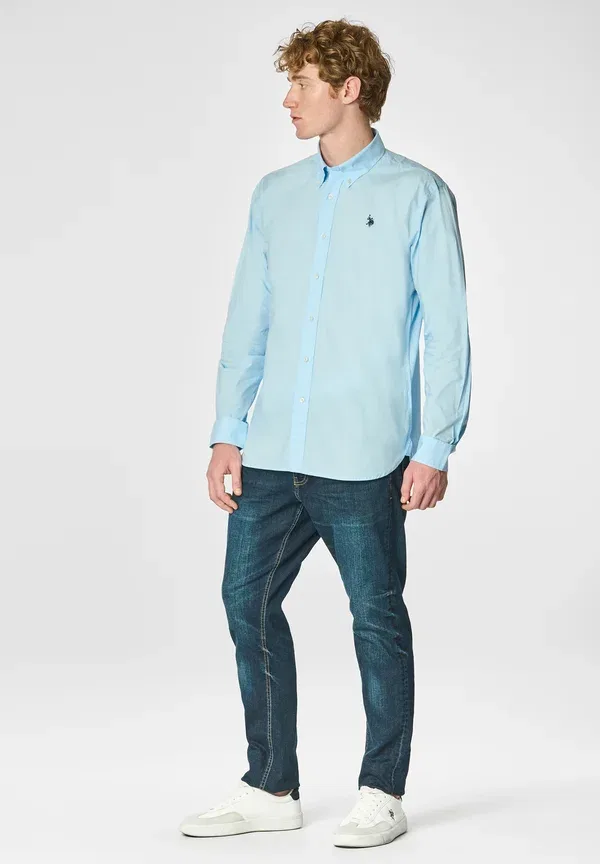 Рубашка хлопковая Regular fit con colletto button down - shirt, U.S. Polo Assn., Blu, синий — фото 2