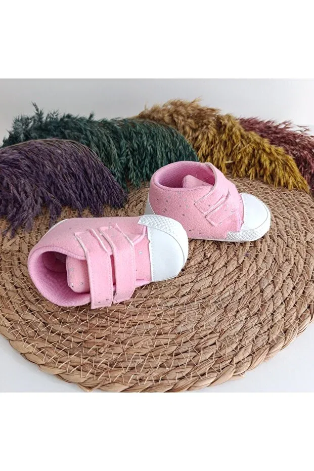 Детские пинетки для девочек на липучке Basics Bebiccino, Pink — фото 4