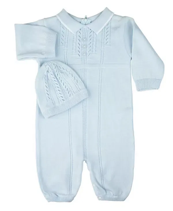 Детский комбинезон для мальчиков с воротником с шапочкой Feltman Brothers, Light Blue