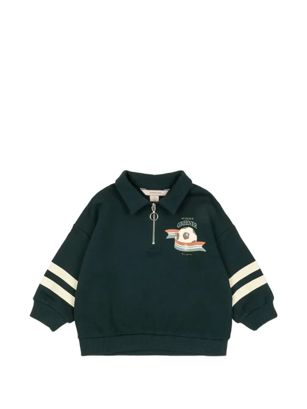 Джемпер Loupy quarter-zip в полоску Konges Slojd, зеленый