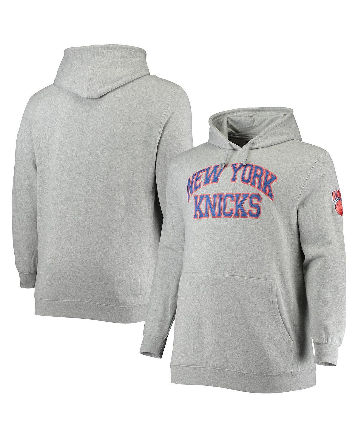 

Мужская толстовка с капюшоном из твердой древесины new york knicks hardwood classics heather grey big and tall с капюшоном в стиле ретро Mitchell & Ness, мульти