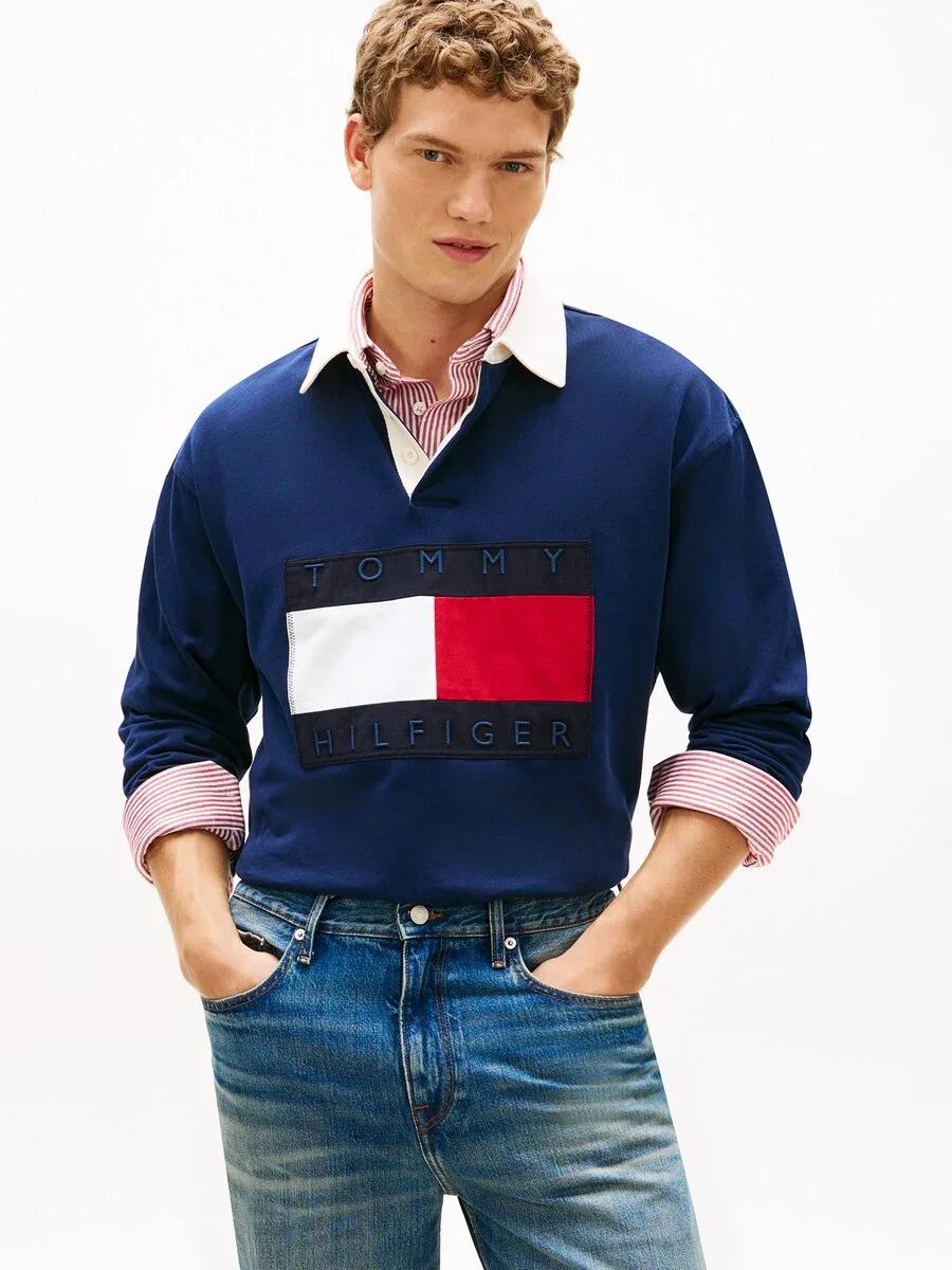 Рубашка TOMMY HILFIGER темно-синего цвета — фото 3