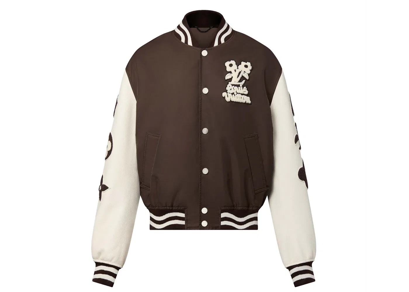 Мужская куртка-бомбер с вышивкой Louis Vuitton by Tyler, the Creator Embroidered Varsity Jacket, Brown
