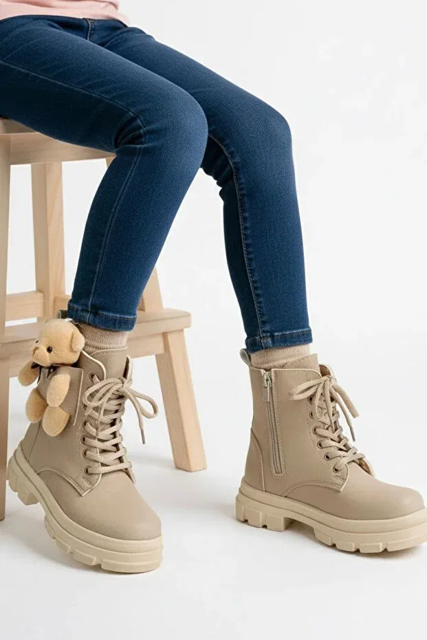 Детские ботинки для девочек с мехом Diggo Kids, Beige
