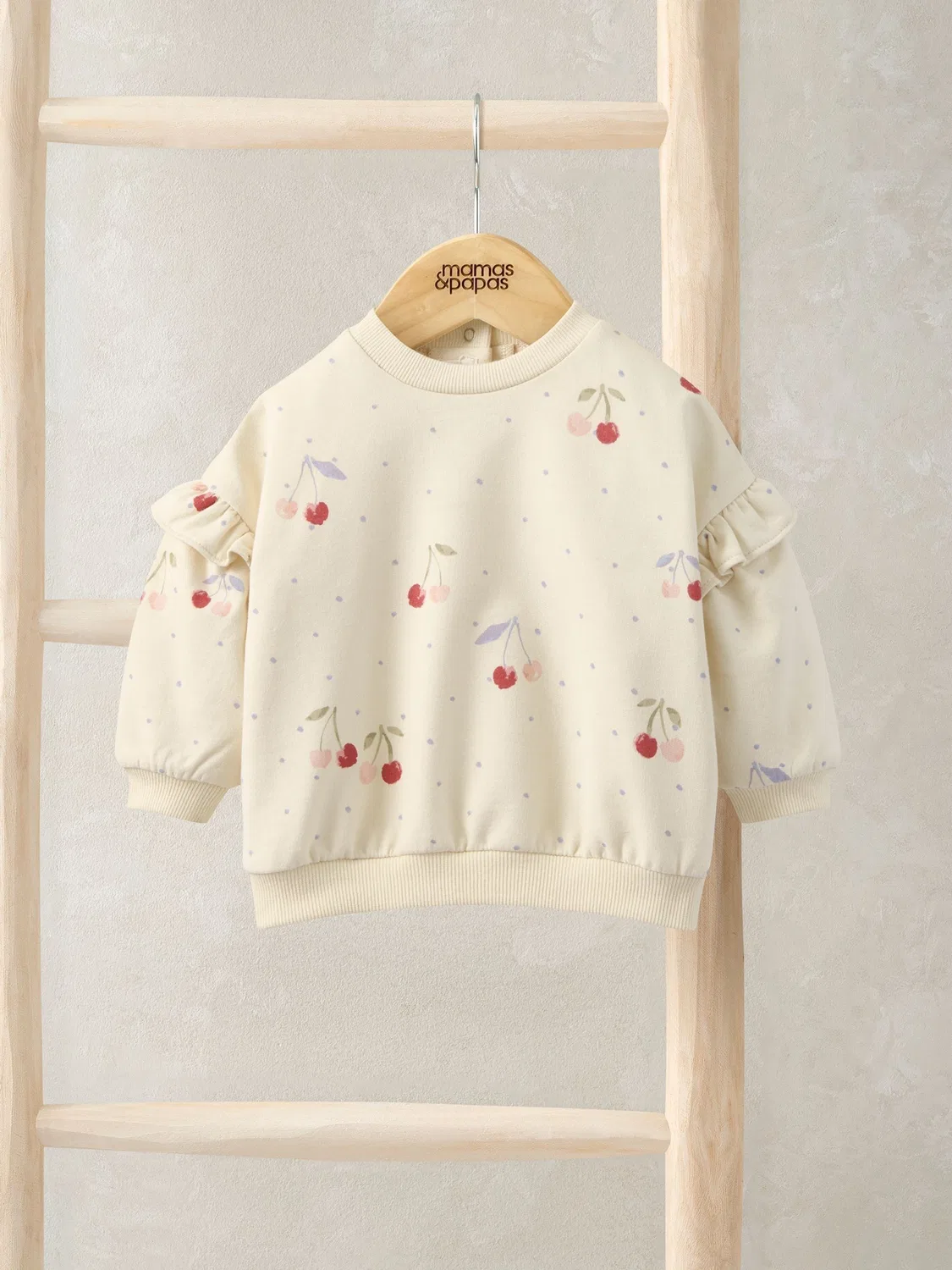 Свитшот с принтом вишни Mamas & Papas, кремовый
