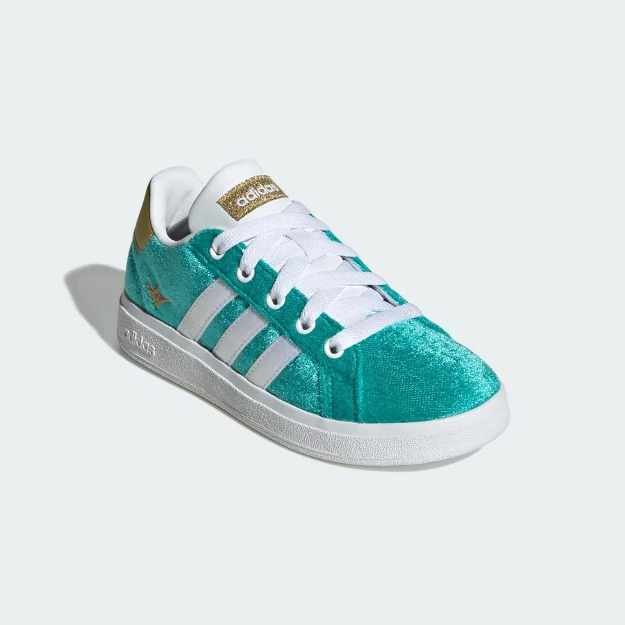 Детские кроссовки с принтом Disney Jasmine Grand Court 2.0 adidas, Бирюзовый — фото 2