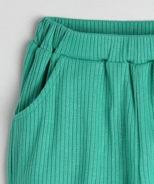 Детские укороченные брюки moimoln SOFT& молочно-розовые — фото 3
