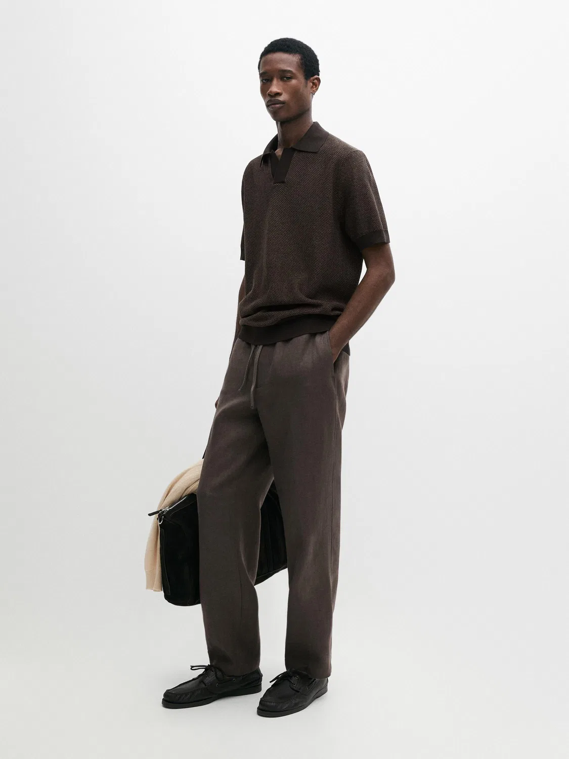 Льняные спортивные брюки Massimo Dutti, зеленый
