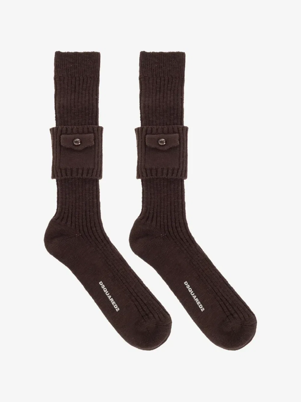 Носки Military Chic в рубчик DSQUARED2, коричневый