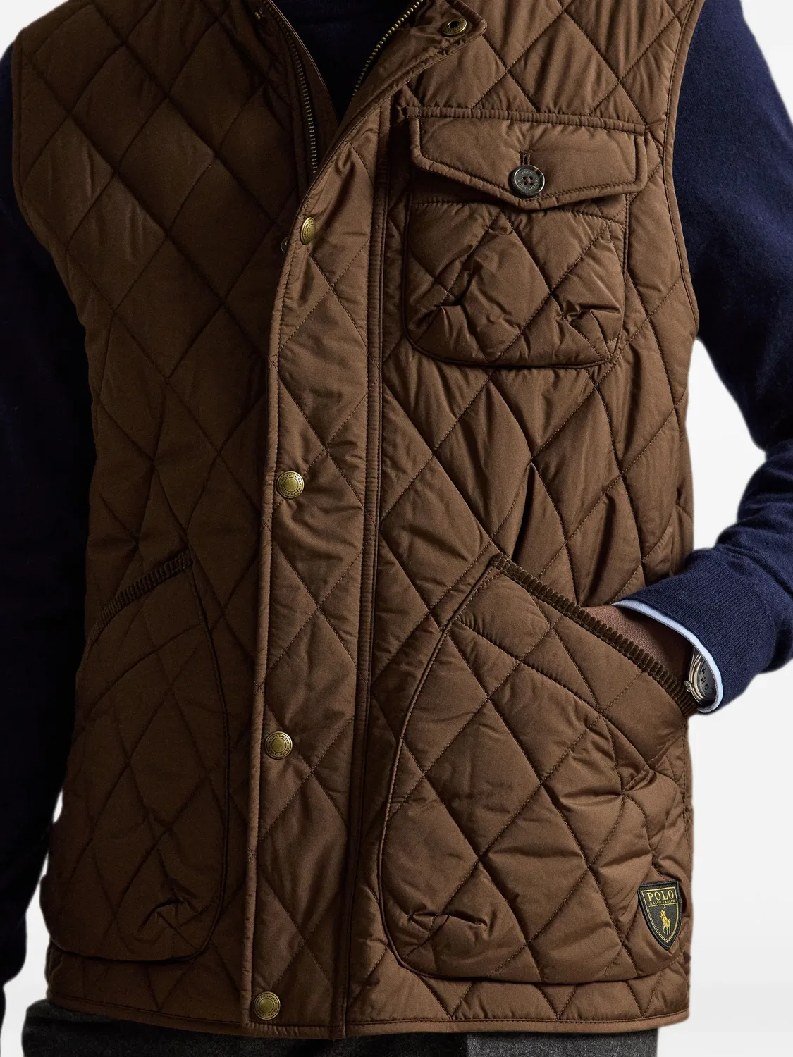 Polo Ralph Lauren Стеганый жилет Beaton, коричневый — фото 2