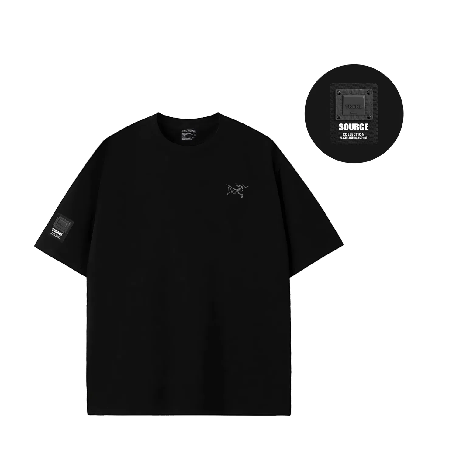 Футболка с круглым вырезом, с принтом KRAGG, Arcteryx, Black — фото 3