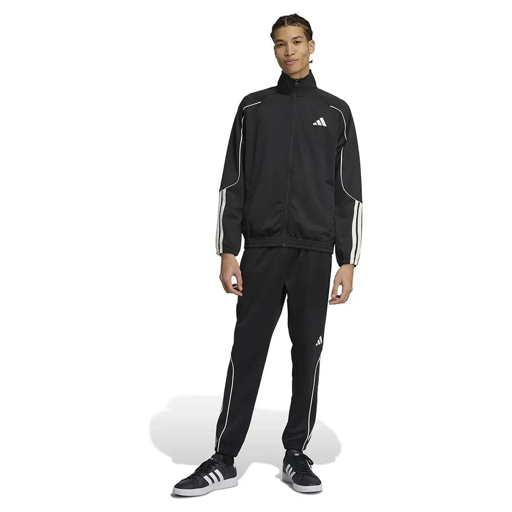 Мужской спортивный костюм с фирменными лампасами Adidas 3 Stripes, Black
