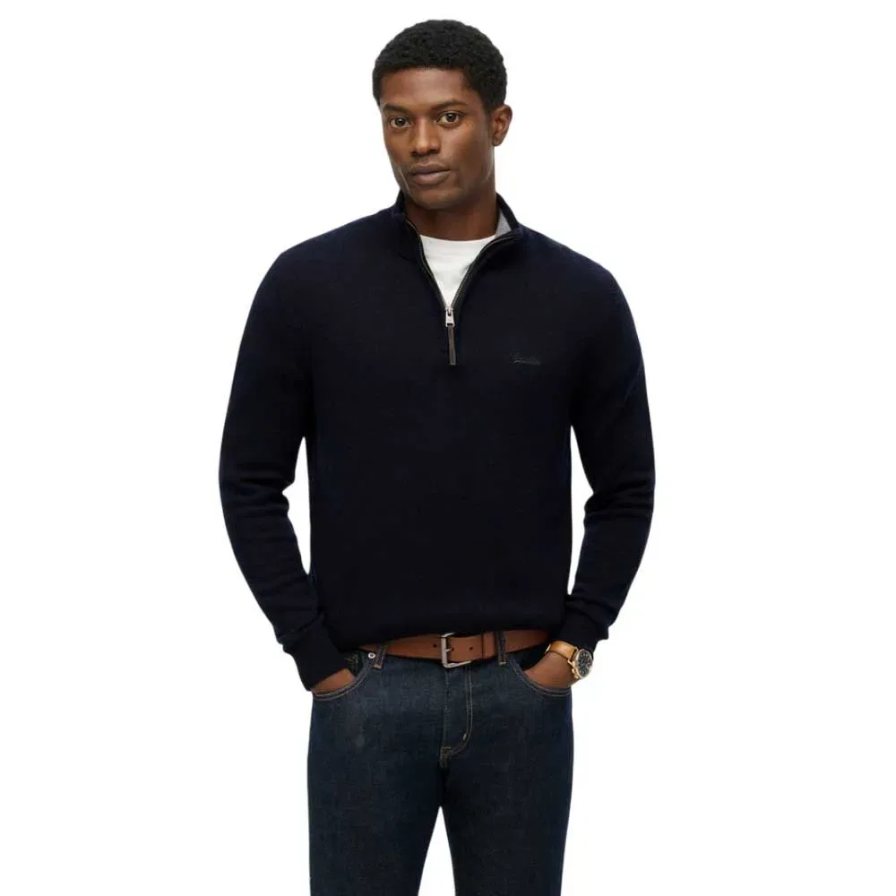 Свитер с половинной молнией Superdry, черный