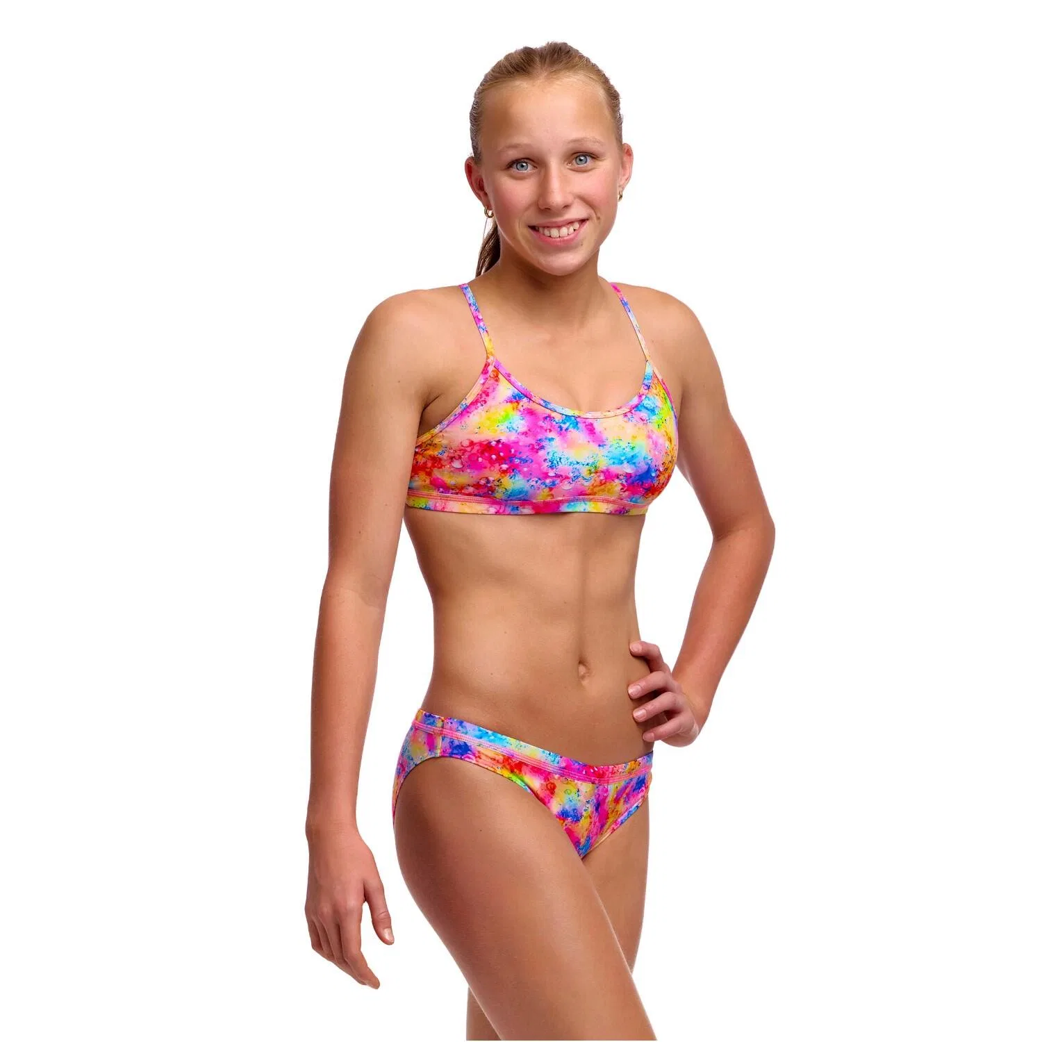 Детское бикини с принтом Dry Me Funkita, Rosa / Gelb / Konigliches Lila — фото 3