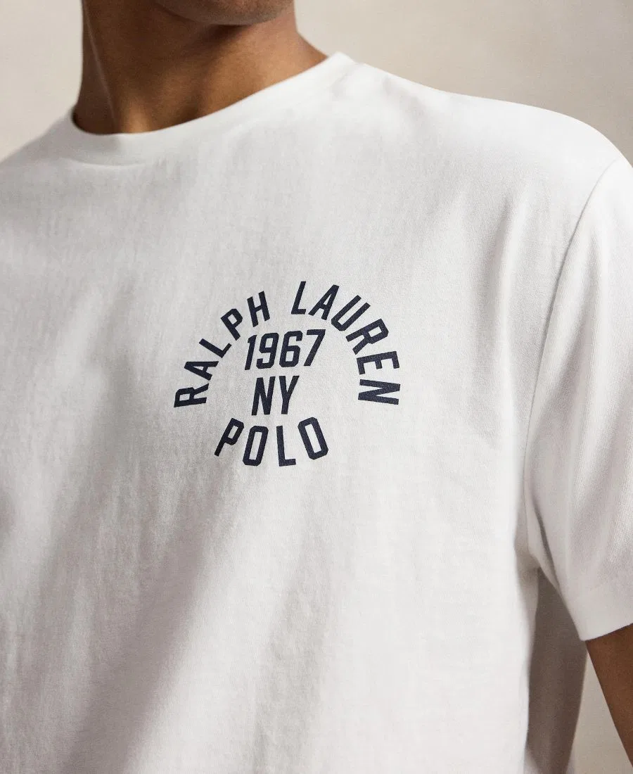 Мужская футболка с коротким рукавом с принтом Polo Ralph Lauren, White — фото 3
