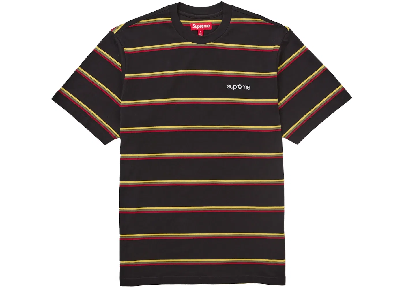 Мужской топ с полосатым принтом Supreme Stripe S/S, черный