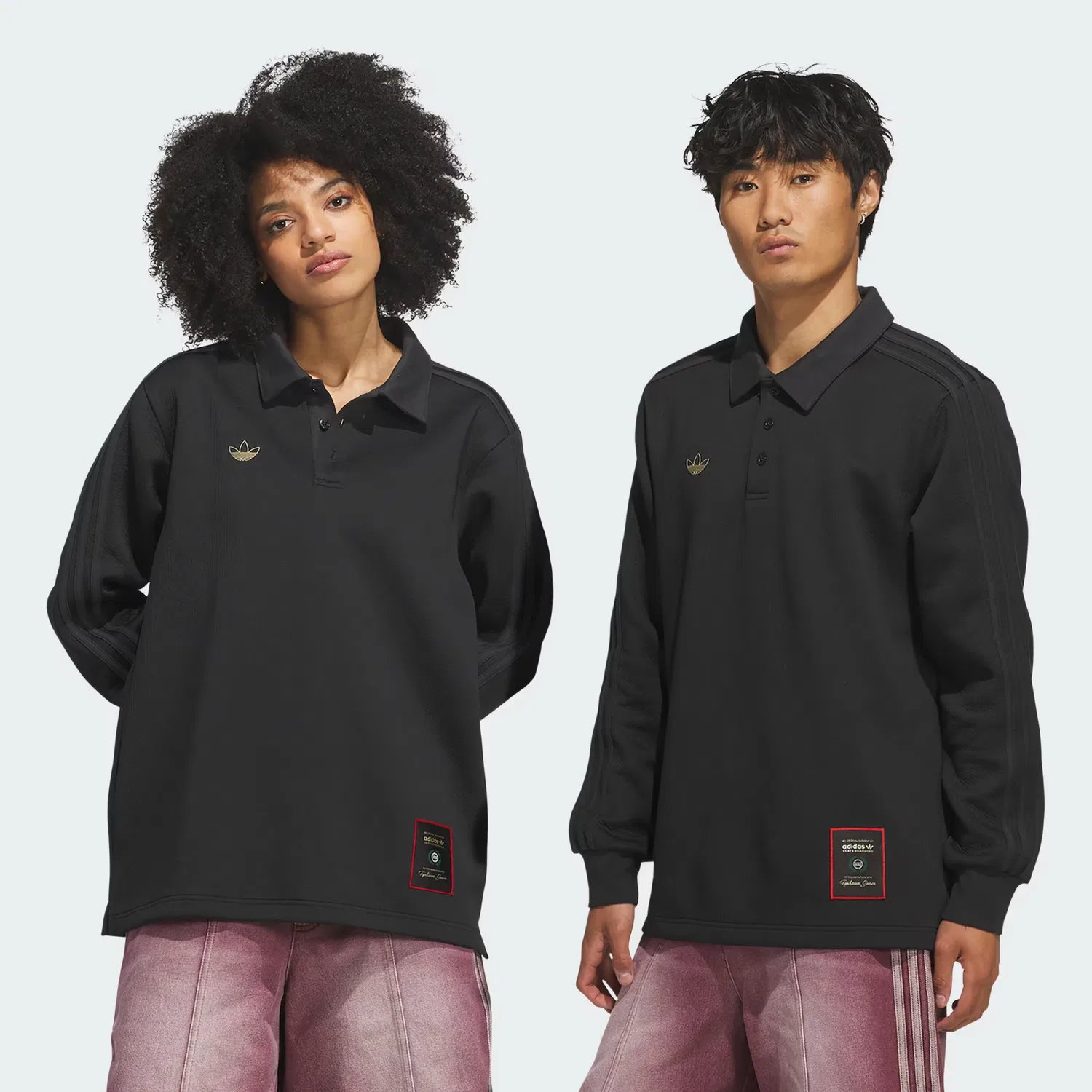 Рубашка поло свободного кроя Tyshawn Rugby Adidas Originals, черный