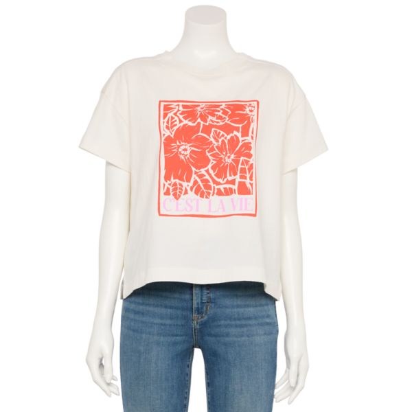 

Женская адаптивная футболка свободного кроя Sonoma Goods For Life, цвет red floral graphic