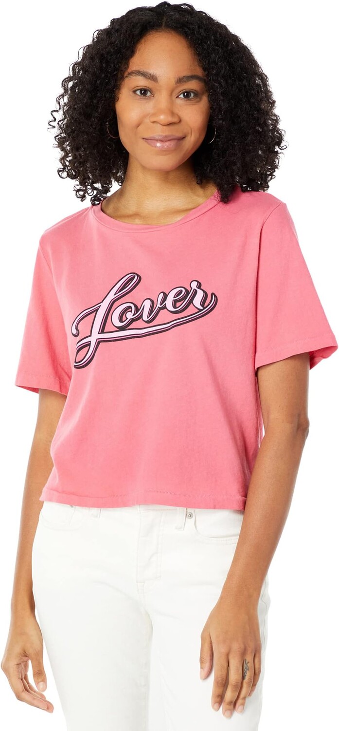 

Футболка LAmade Lover Graphic Crop Band Tee with Give Back, цвет Pink Lemonade