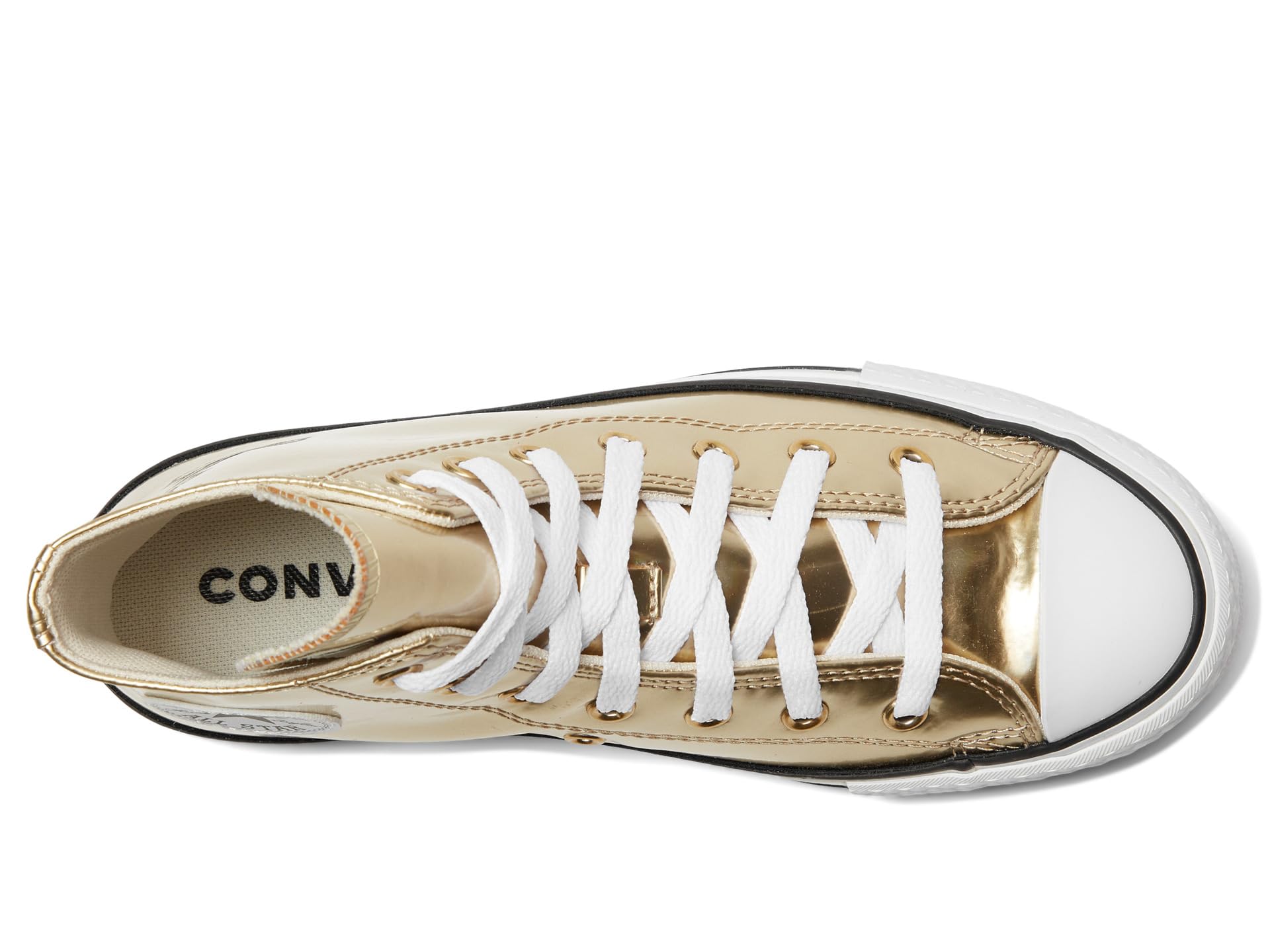 Туфли Converse Kids Chuck Taylor All Star Eva Lift Platform Metallic, цвет Metallic Light Gold/White — фото 2