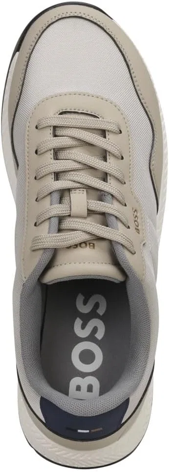 Мужские низкие кроссовки BOSS Titanium Runn с текстурированным верхом. Размер, Medium Beige — фото 3