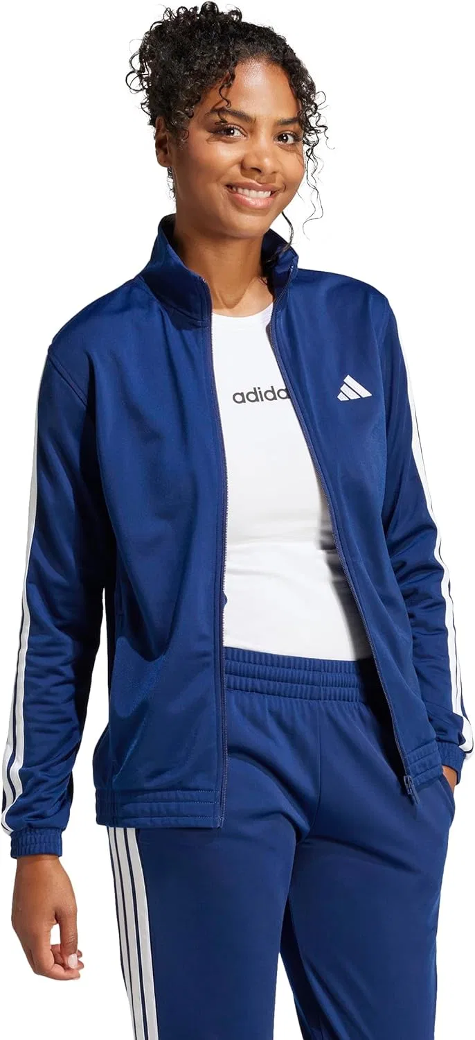 Женская куртка-тренч adidas, 3-Stripes, Dark Blue/White — фото 2