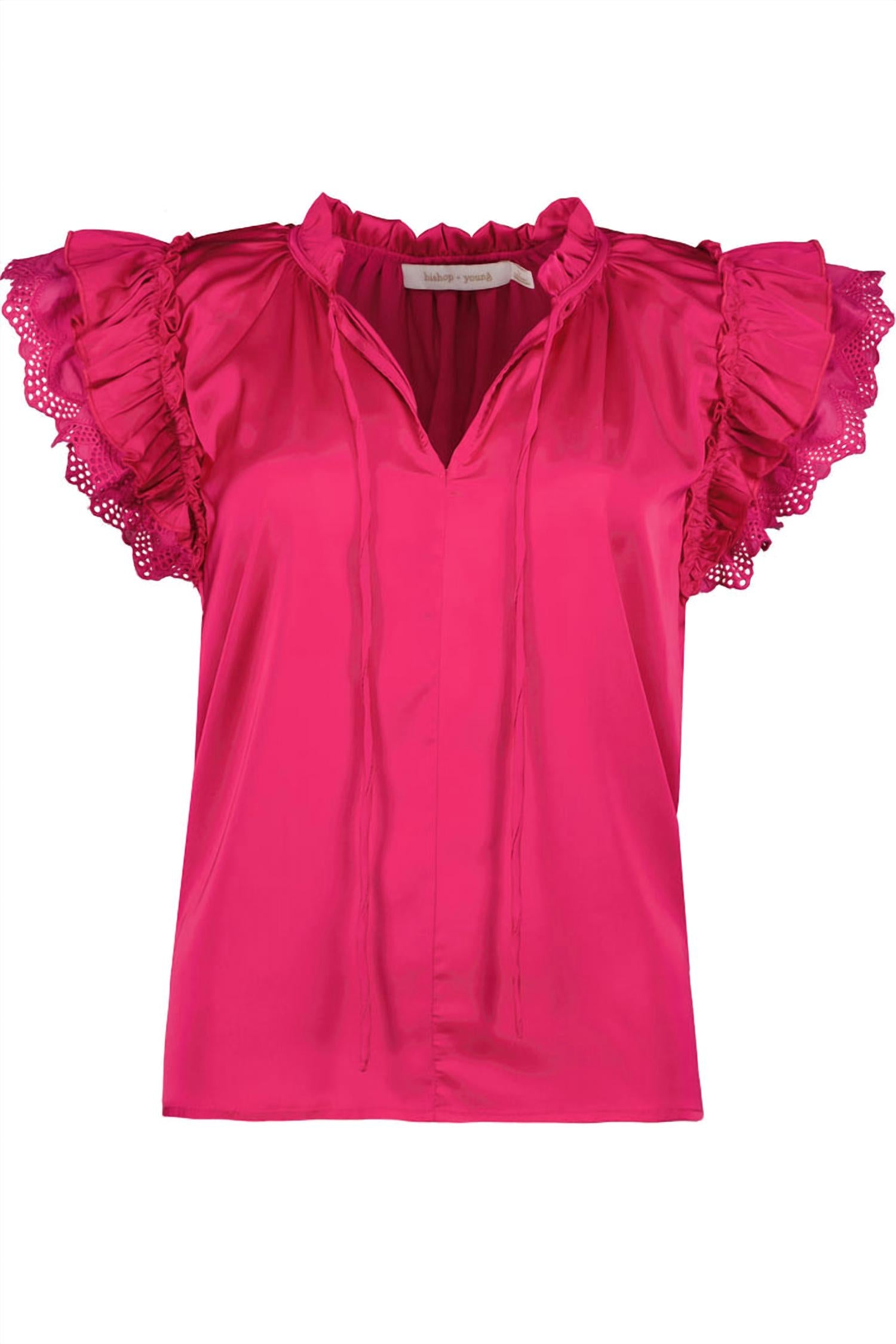 

Женский топ Nikki Flutter Sleeve In Orchid bishop + young