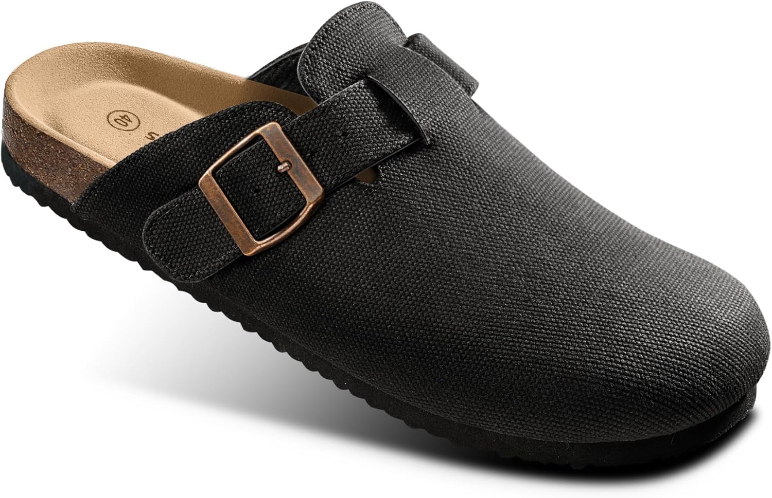 

Женские сабо BULLIANT с подкладкой из флиса, замшевые туфли-мюли, тапочки, обувь для медсестер, унисекс, с поддержкой свода стопы из пены с эффектом памяти, стелька из пробки, черный