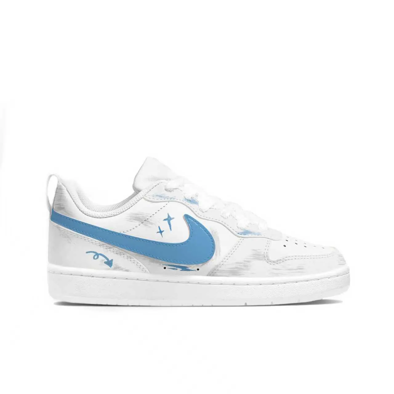 Nike Кроссовки для скейтбординга Court Borough Blue Letter с синтетической кожей, амортизацией и износостойкой подошвой — фото 3