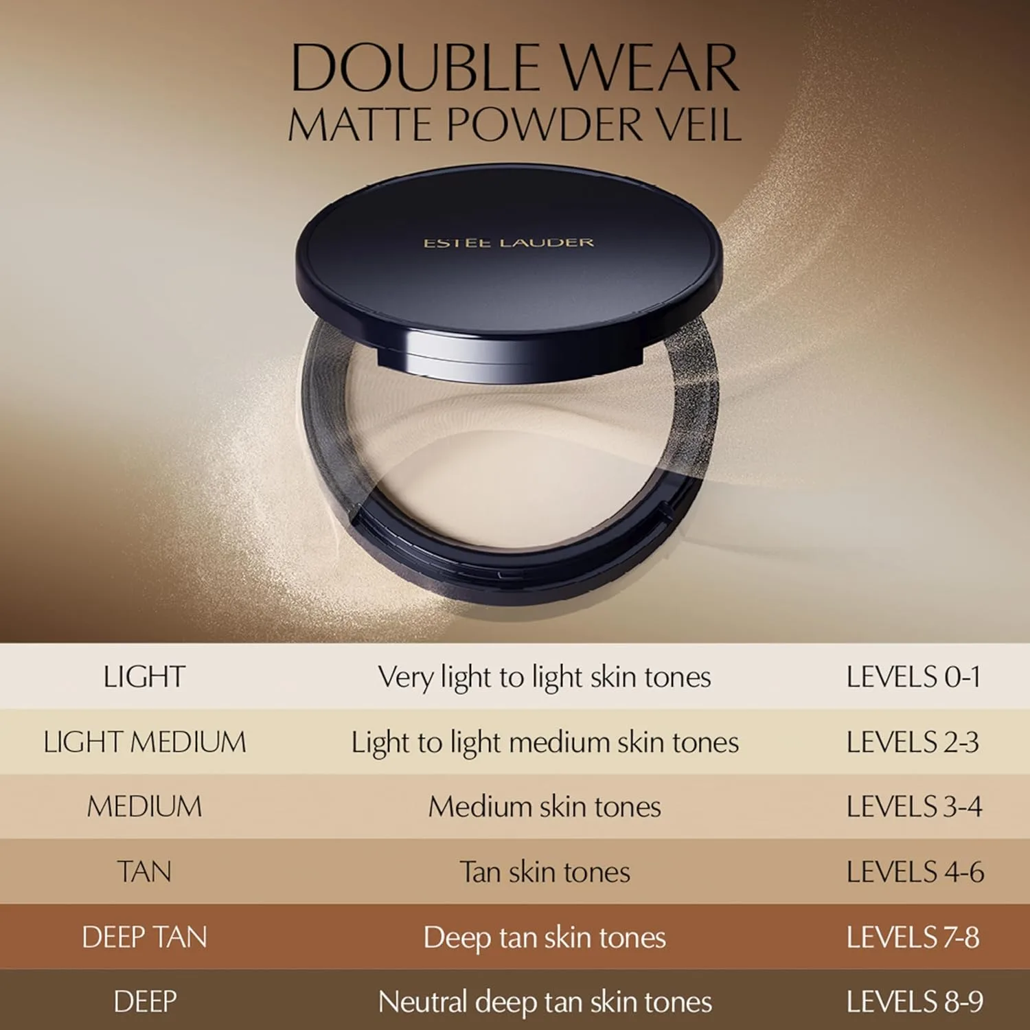 Прессованная фиксирующая пудра Estée Lauder Double Wear Stay-in-Place Matte Setting Powder Veil с пуховкой | Контроль жирности кожи и легкое покрытие, 06 Translucent Deep - For neutral deep tan skin tones — фото 4
