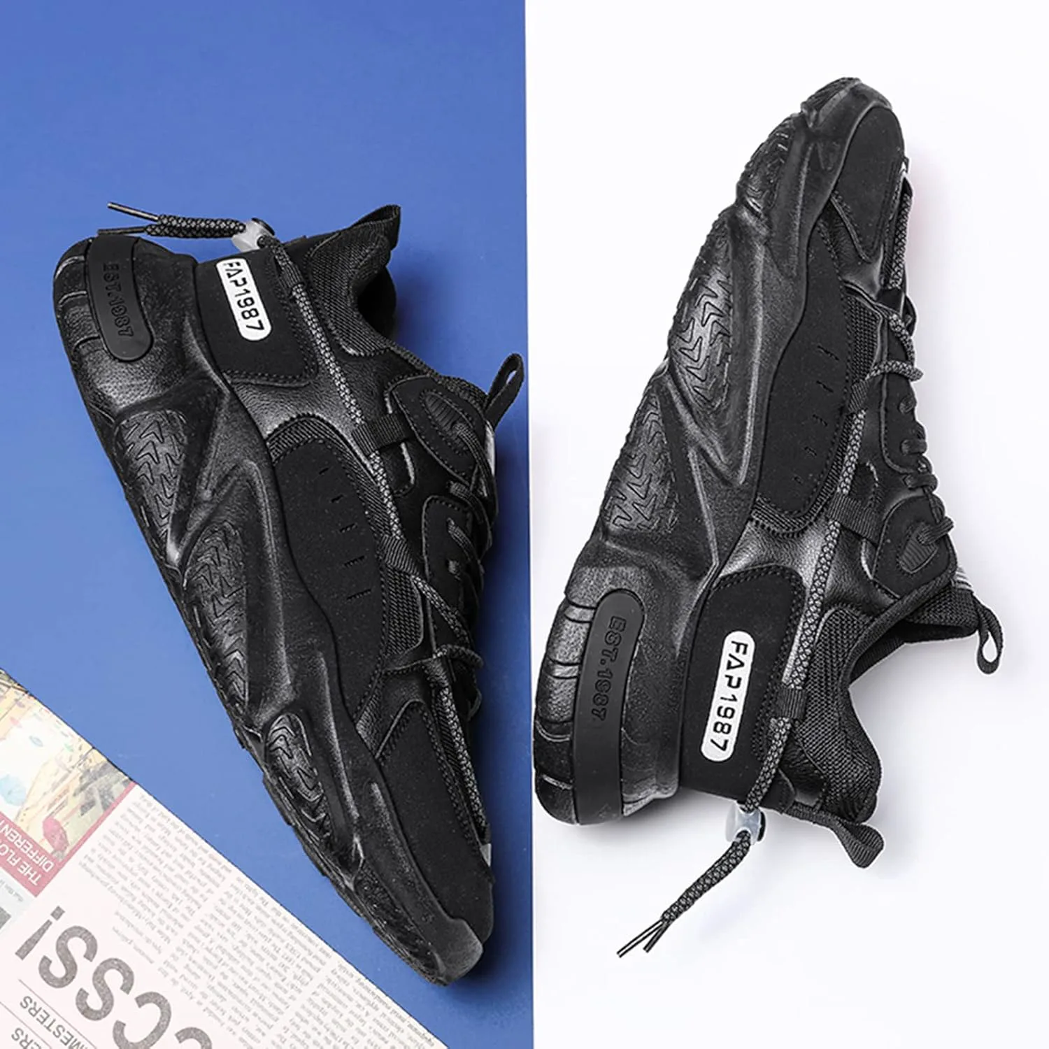 

Мужские беговые кроссовки GSIGUL, теннисные и прогулочные кроссовки с амортизацией, высокие кроссовки, спортивная и повседневная обувь для мужчин, черный